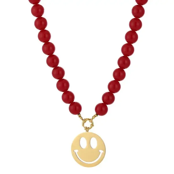 Kralenketting smile red