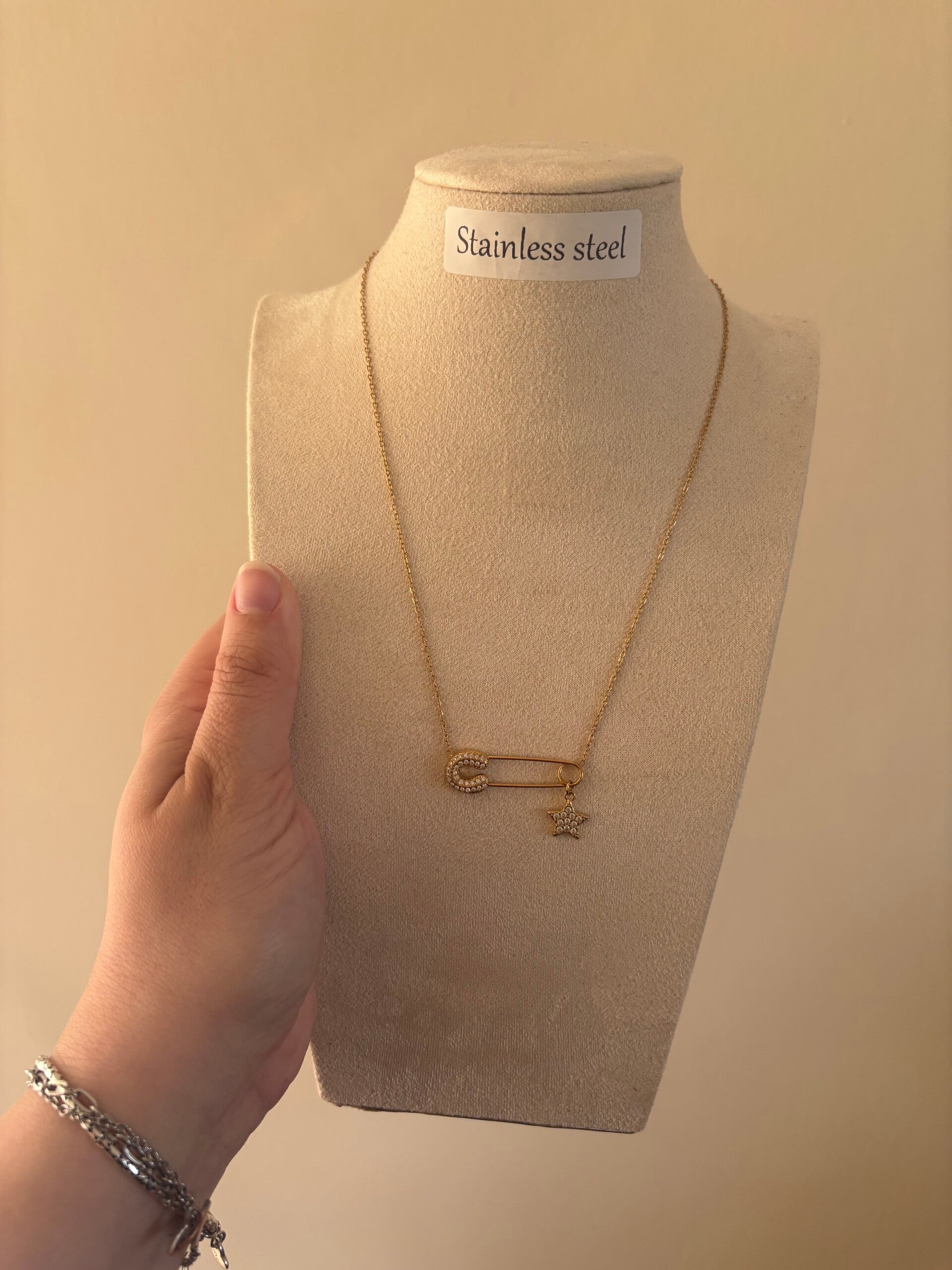 Ketting paperclip diamond