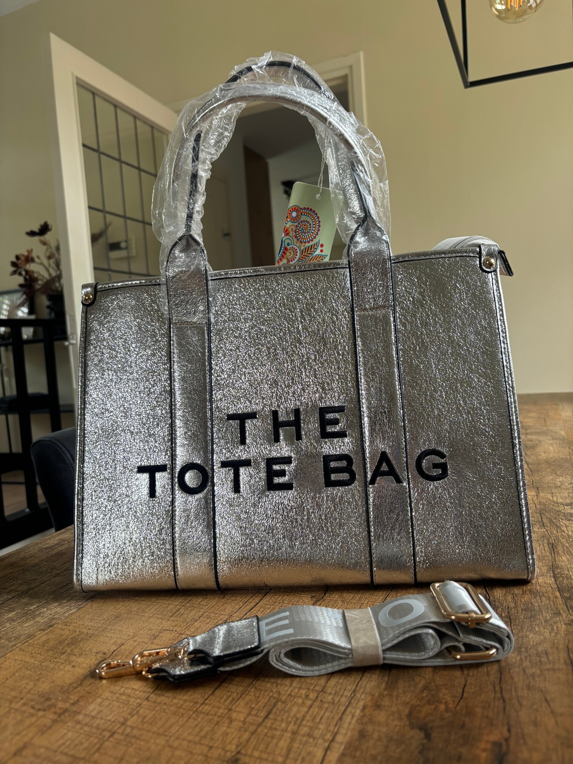 Tote bag luxery - zilver