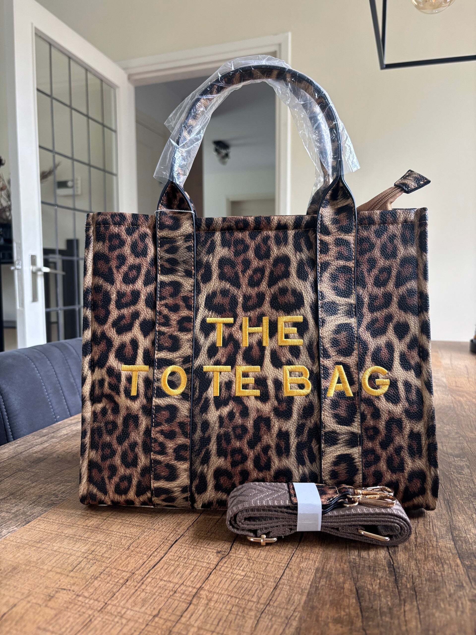 Tote bag panterprint - brown
