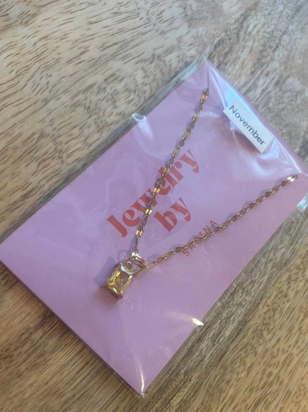 Geboortesteen ketting november goud