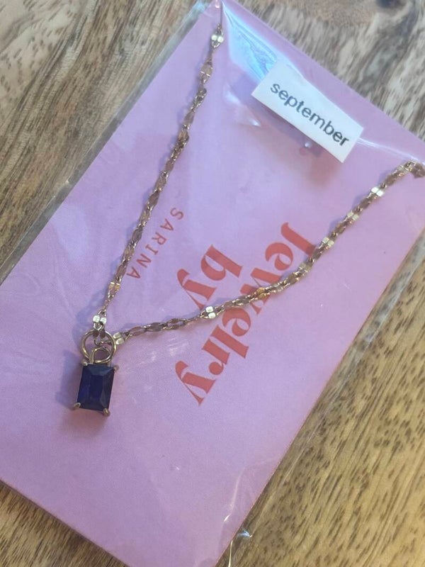Geboortesteen ketting september goud