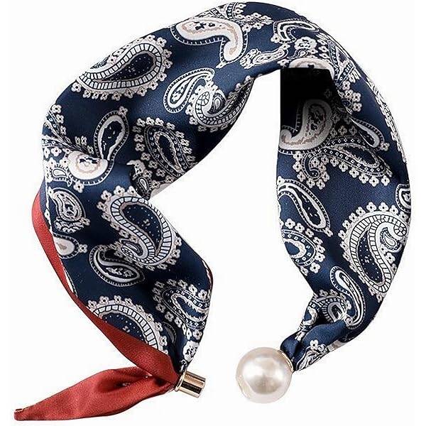 Sjaaltje met magneet sluiting - blauw/bruin