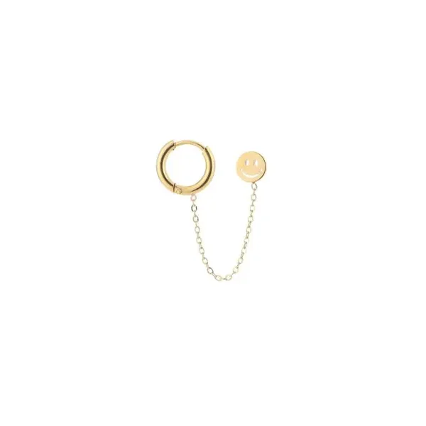 Oorbellen ear candy smiley goud