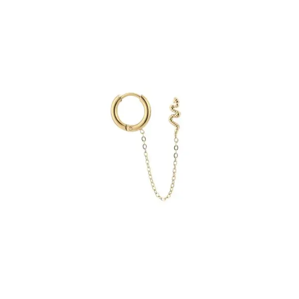 Oorbellen ear candy snake goud