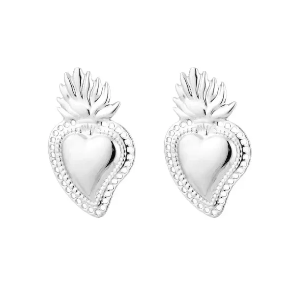 Oorbellen queen heart zilver