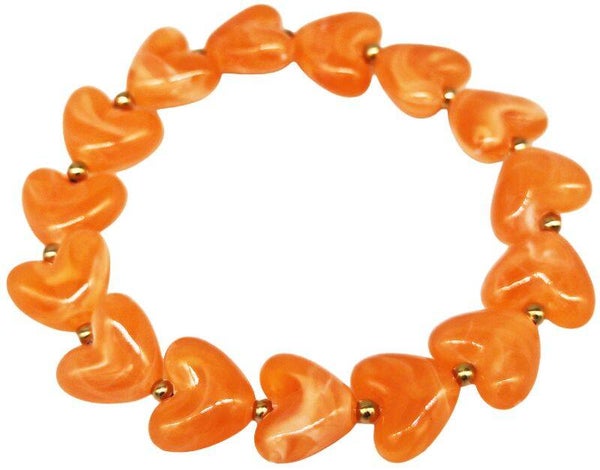 Armband hartjes oranje