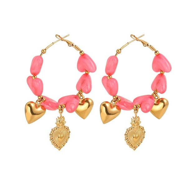 Oorbellen pink party