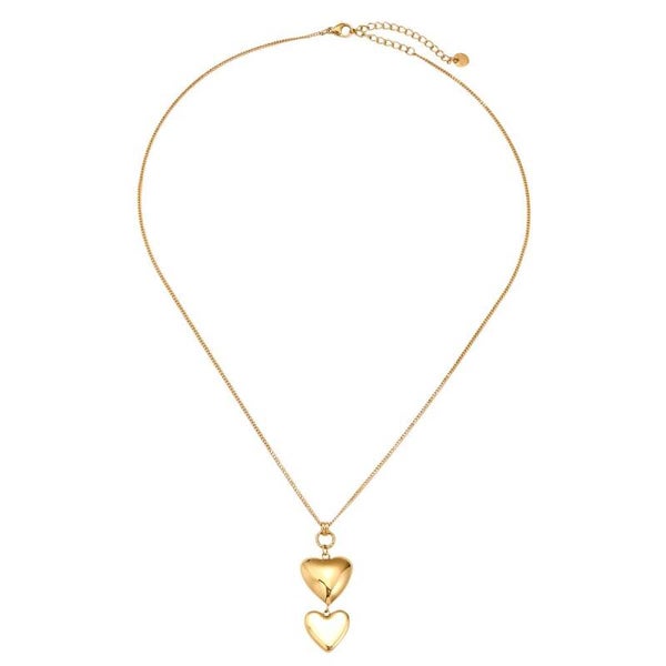 Ketting double heart gold