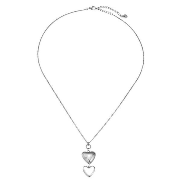 Ketting double heart zilver