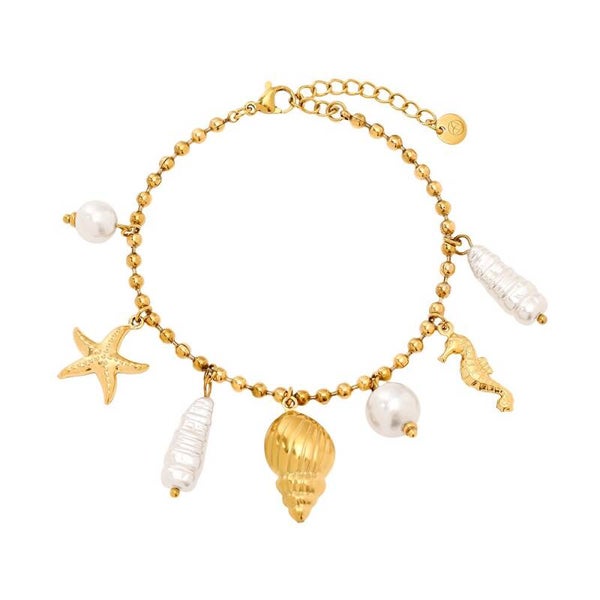 Armband sea life goud