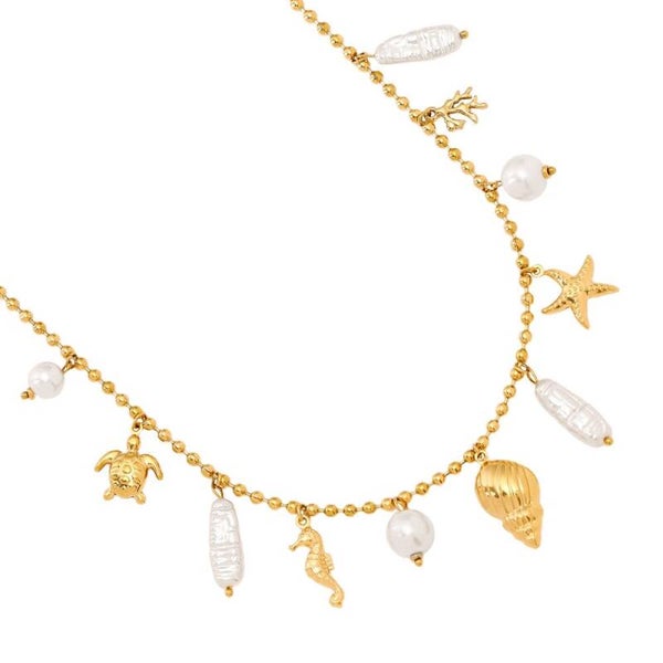 Ketting sea charms love goud