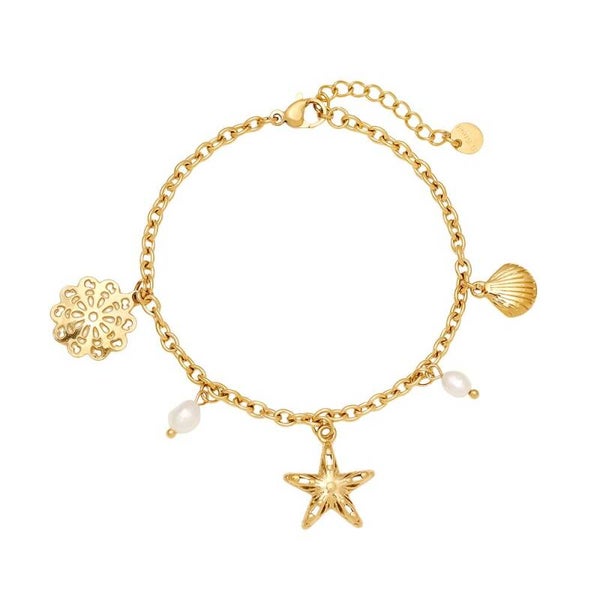 Armband seastar charms goud