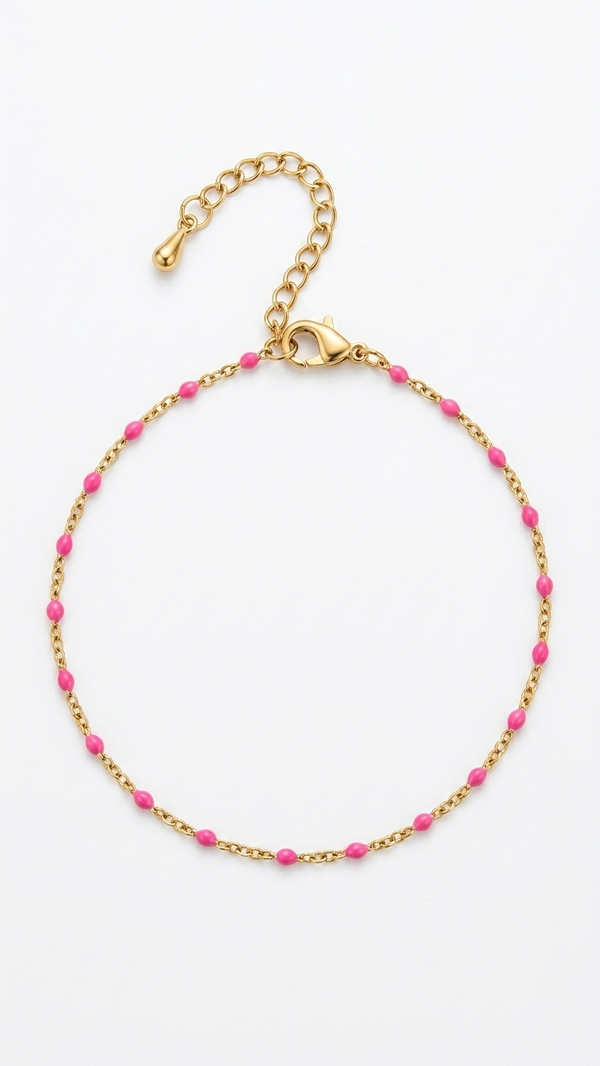 Enkelbandje pink dot