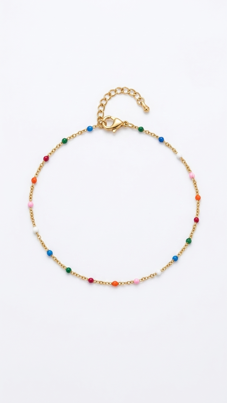 Enkelbandje rainbow dot