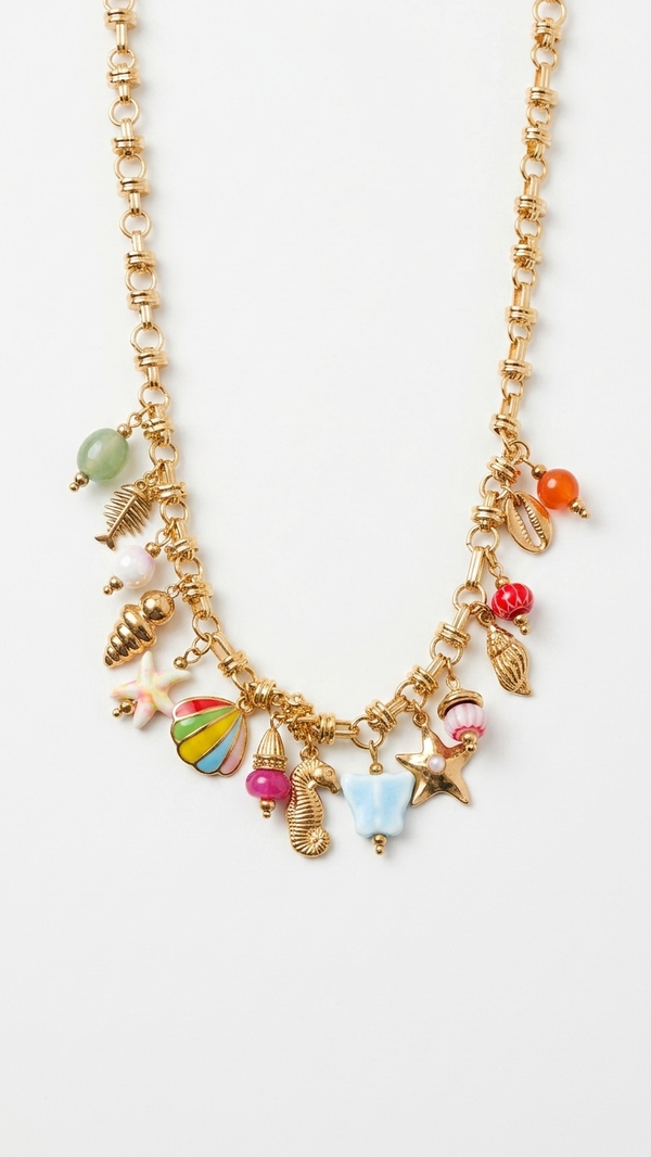 Bedelketting happy shell