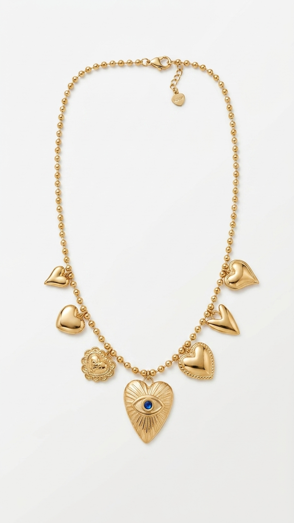 Ketting heart blue eye
