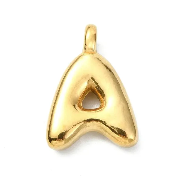 Bedel bubbel A-Z Goud 19x13mm