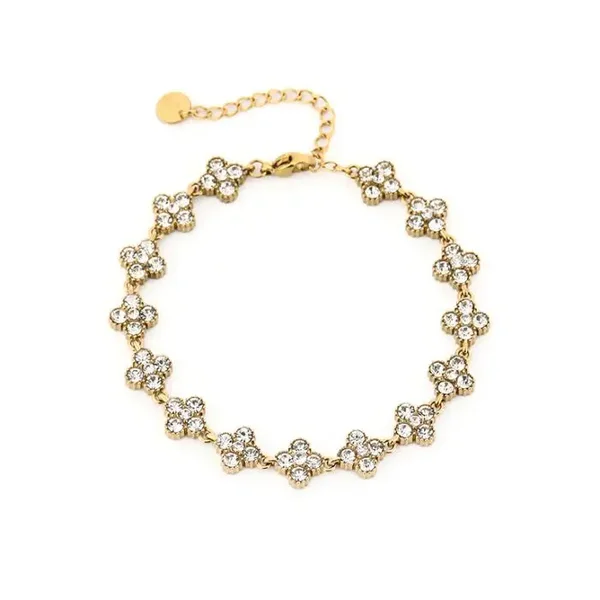 Armband strass klaver transparant