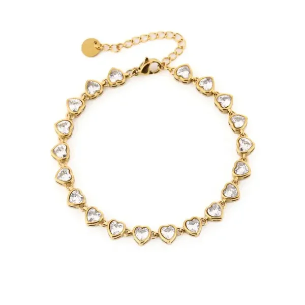 Armband strass hearts