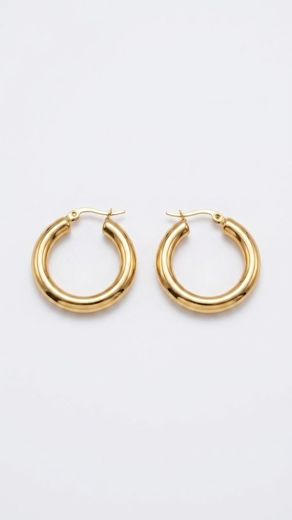 Hoops roundy 25 mm goud