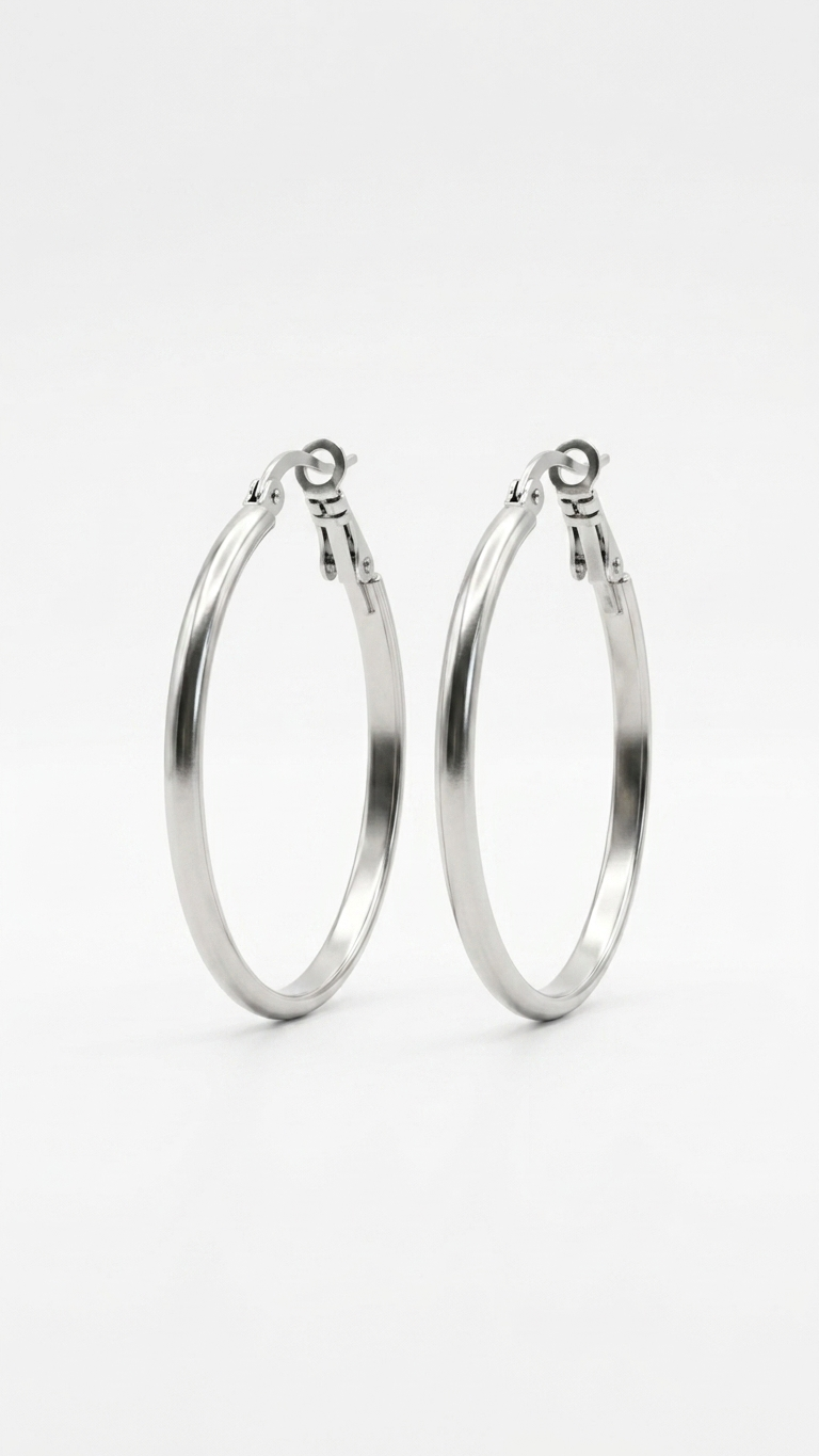 Hoops flat 45 mm zilver