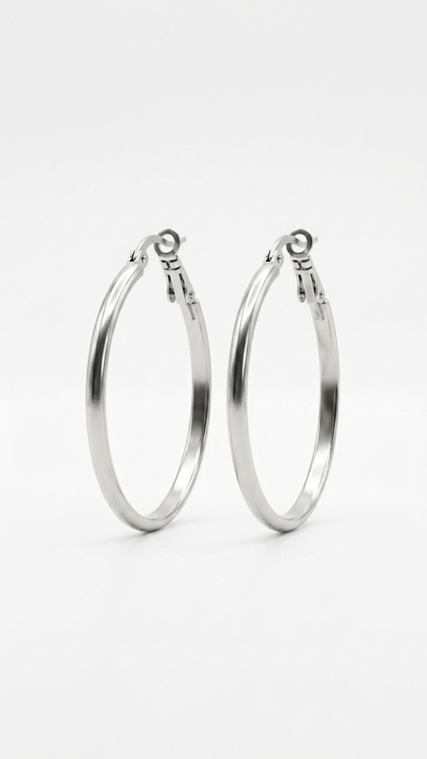 Hoops flat 35 mm zilver