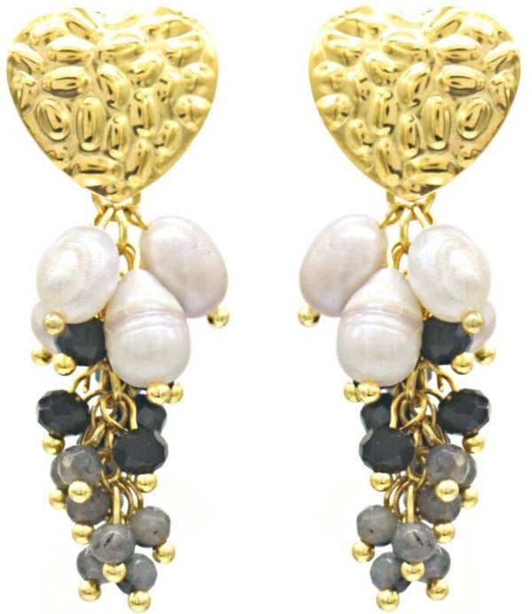 Oorbellen black pearls