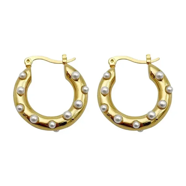 Oorbellen pearl hoops