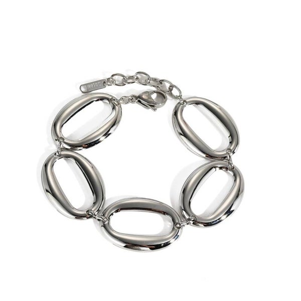 Armband ovaal cirkels zilver