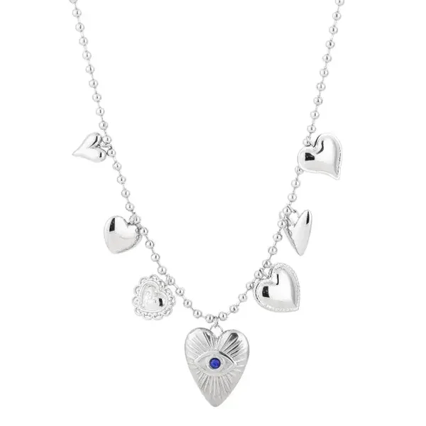 Bedelketting blue eye zilver