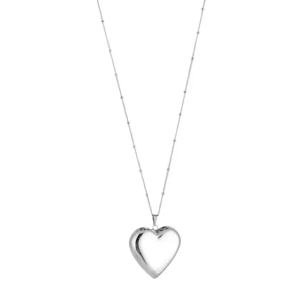 Ketting chunky heart zilver