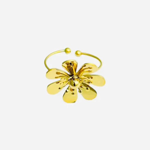 Ring star flower goud