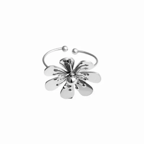 Ring star flower zilver