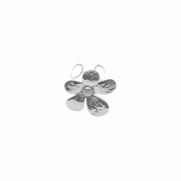 Ring wavey flower zilver