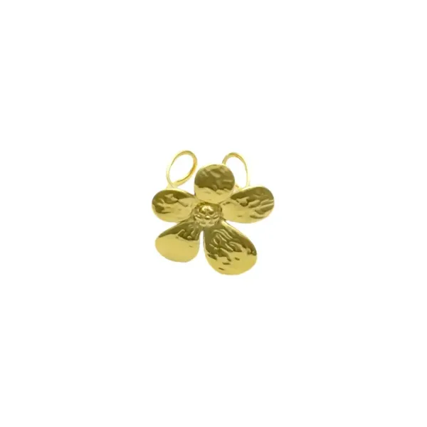 Ring wavey flower ring goud
