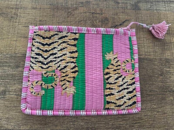 Toilet tas - roze groen panter