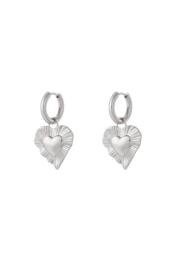 Oorbellen big heart zilver