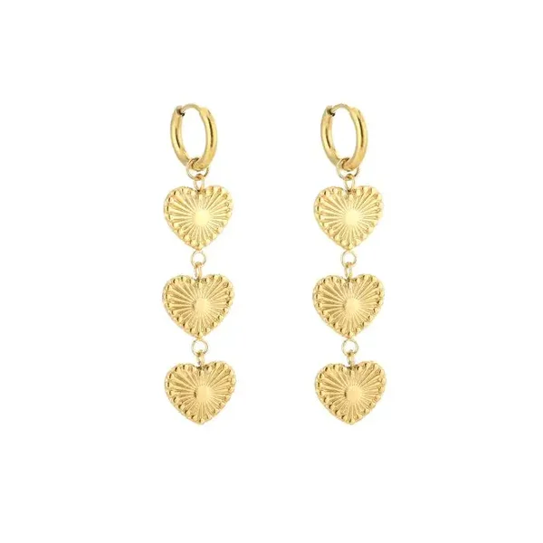 Oorbellen triple heart