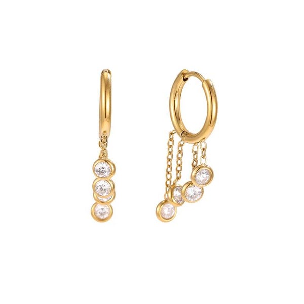 Oorbellen diamond hanging stones