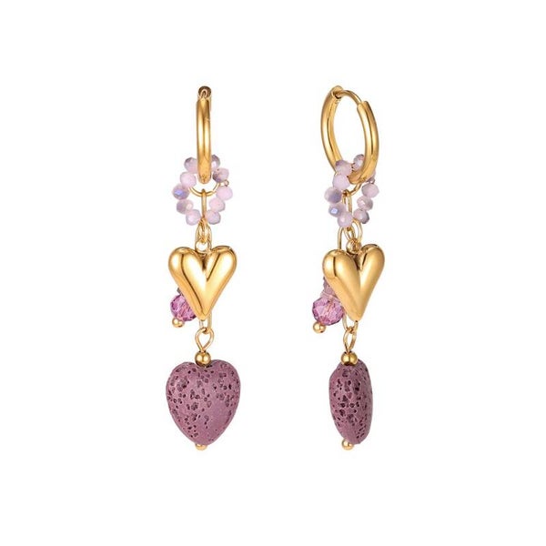 Oorbellen purple lava
