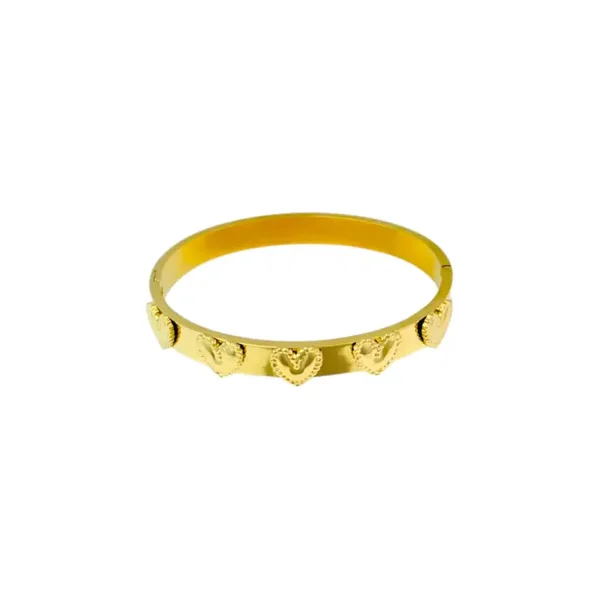 Bangle 5 hearts goud