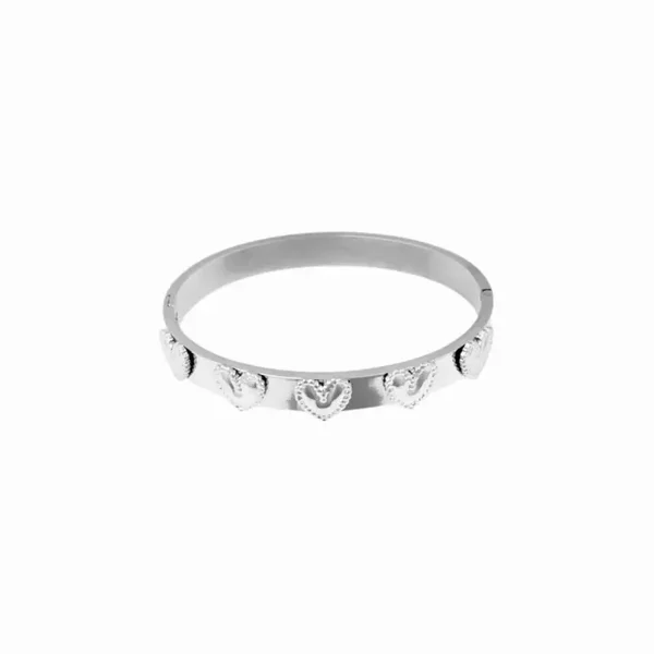 Bangle 5 hearts zilver
