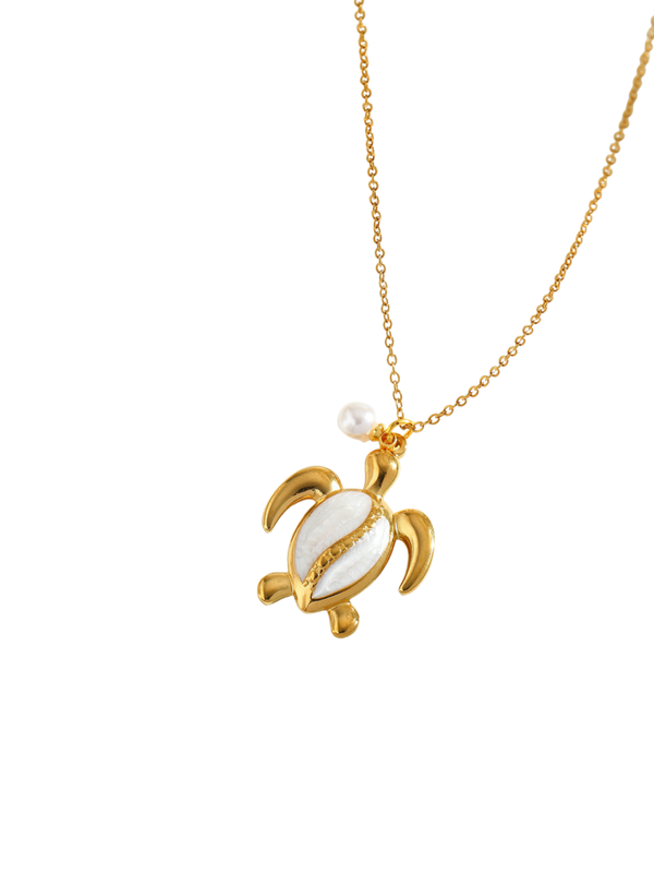 Ketting schildpad met pareltje