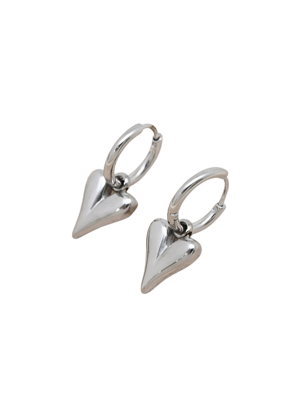 Oorbellen Simple Heart zilver
