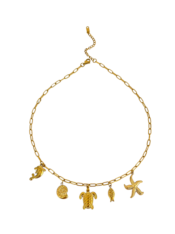 Bedelketting sealife gold