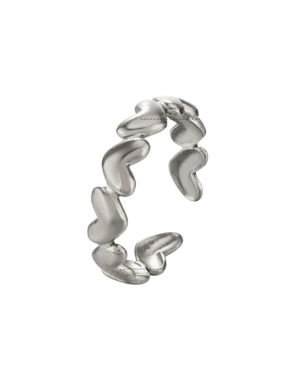 Ring small hearts zilver