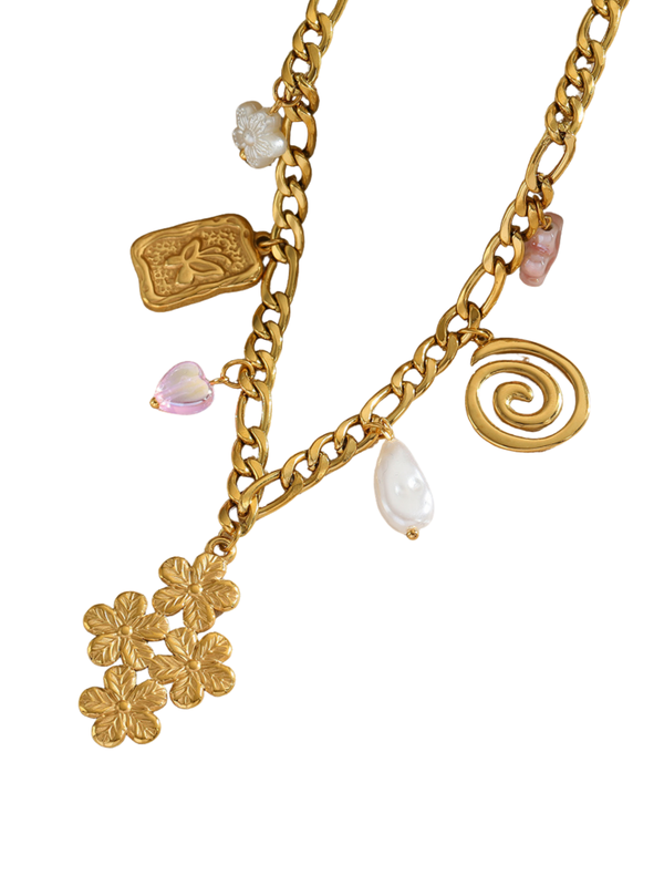 Bedelketting flowers pearl