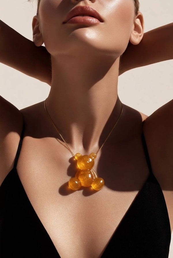 Beertje oorbellen clips en ketting