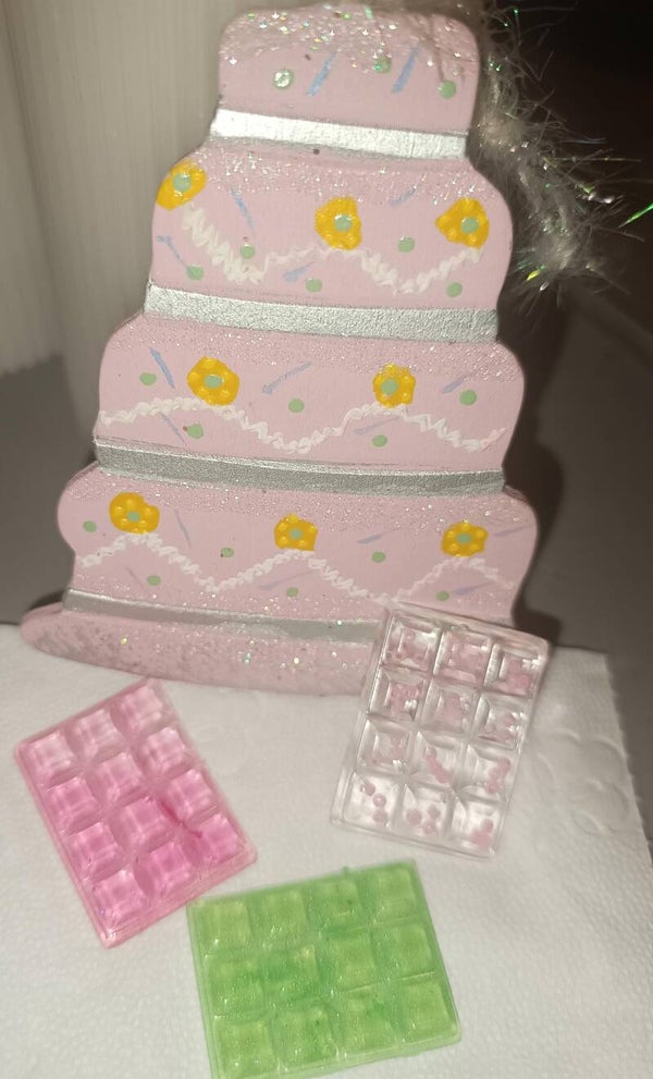 Gekleurde Chocolade 4 stuks Groen Taart Decoratie